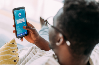 man looking at his phone